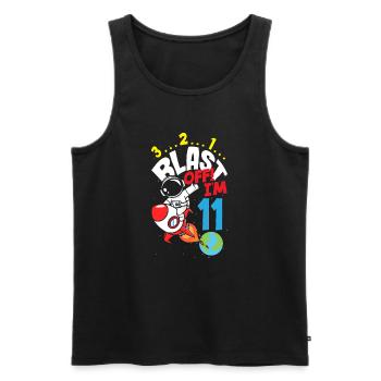 11. Geburtstag Jungen Astronaut Geburtstag - Männer Premium Bio Tank Top - Schwarz - Vorne - Michal (187cm)