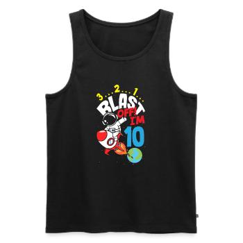 10. Geburtstag Jungen Astronaut Geburtstag - Männer Premium Bio Tank Top - Schwarz - Vorne - Michal (187cm)