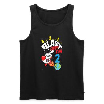 2. Geburtstag Jungen 2 Jahre Astronaut Geburtstag - Männer Premium Bio Tank Top - Schwarz - Vorne - Michal (187cm)