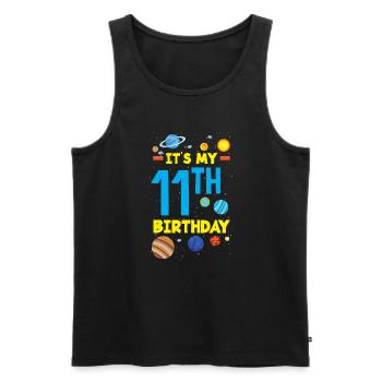 11. Geburtstag Jungen Astronaut Geburtstag - Männer Premium Bio Tank Top - Schwarz - Vorne - Michal (187cm)