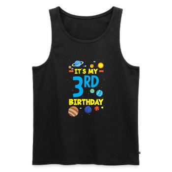 3rd Birthday Boys 3 Years Astronaut Birthday - Men's Premium Organic Tank Top - black - Front - Michal (187cm)
