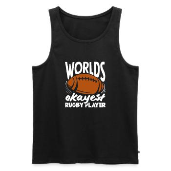 Weltweit Mittelmäßiger Rugby Spieler - Männer Premium Bio Tank Top - Schwarz - Vorne - AI Model Male 178 light (178cm)
