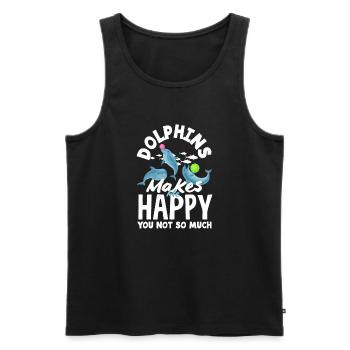 Delfine Machen Glücklich Du Nicht So Sehr - Männer Premium Bio Tank Top - Schwarz - Vorne - Michal (187cm)