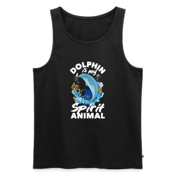 Delfin Ist Mein Spirituelles Tier - Männer Premium Bio Tank Top - Schwarz - Vorne - AI Model Male 178 light (178cm)