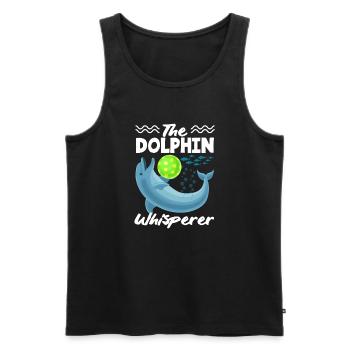 The Dolphin Whisperer with Ball - Men's Premium Organic Tank Top - black - Front - AI Model Male 178 light (178cm)