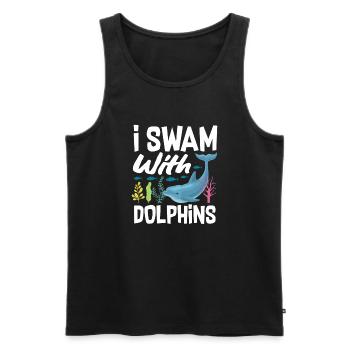 I swam with dolphins - Men's Premium Organic Tank Top - black - Front - AI Model Male 178 light (178cm)