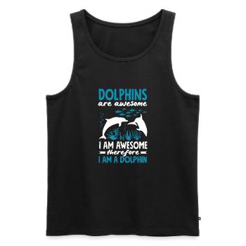 Dolphins are great, so I'm a dolphin - Men's Premium Organic Tank Top - black - Front - AI Model Male 178 light (178cm)
