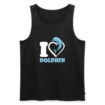 I love dolphins - friend of the seas - Men's Premium Organic Tank Top - black - Front - Michal (187cm)