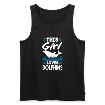 This girl loves dolphins - Men's Premium Organic Tank Top - black - Front - AI Model Male 178 light (178cm)