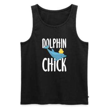 Dolphin Chick Friendship - Men's Premium Organic Tank Top - black - Front - AI Model Male 178 light (178cm)