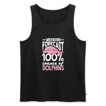 Prédiction du week-end : 100% de chances d’avoir des dauphins - Débardeur bio Premium Homme - noir - Devant - Michal (187cm)