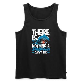 Es Gibt Nichts, Was Ein Delfin Nicht Reparieren - Männer Premium Bio Tank Top - Schwarz - Vorne - Michal (187cm)