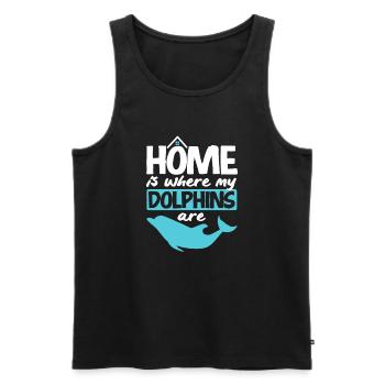 Home Is Where My Dolphins Are - Men's Premium Organic Tank Top - black - Front - Michal (187cm)