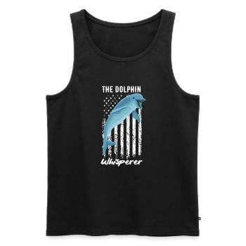 The dolphin whisperer for sea lovers - Men's Premium Organic Tank Top - black - Front - AI Model Male 178 light (178cm)