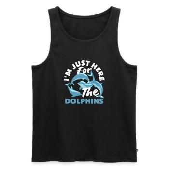 I'm only here for the dolphins - Men's Premium Organic Tank Top - black - Front - Michal (187cm)