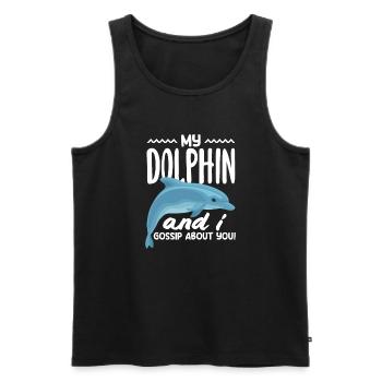 Mein Delfin Und Ich Tratschen Über Dich - Männer Premium Bio Tank Top - Schwarz - Vorne - Michal (187cm)
