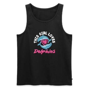 This girl loves dolphins - Men's Premium Organic Tank Top - black - Front - AI Model Male 178 light (178cm)