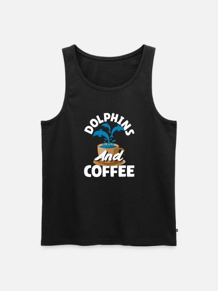 Dolphins and coffee lovers - Men's Premium Organic Tank Top - black
