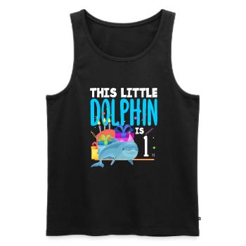 Dieser Kleine Delphin Ist 1 1. Geburtstag - Männer Premium Bio Tank Top - Schwarz - Vorne - Michal (187cm)