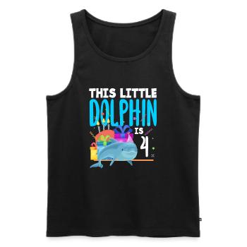 This little dolphin is 4 4th birthday - Men's Premium Organic Tank Top - black - Front - Michal (187cm)