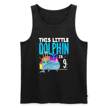 This little dolphin is 9 9th birthday - Men's Premium Organic Tank Top - black - Front - Michal (187cm)
