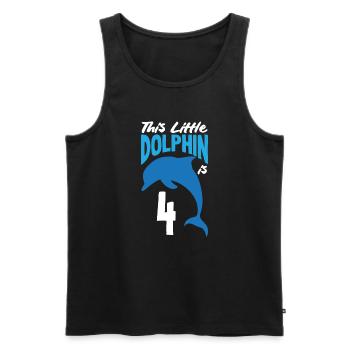 This little dolphin is 4 4th birthday - Men's Premium Organic Tank Top - black - Front - Michal (187cm)
