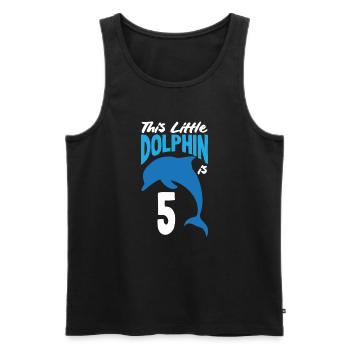 This Little Dolphin Is 5 5th Birthday - Men's Premium Organic Tank Top - black - Front - Michal (187cm)