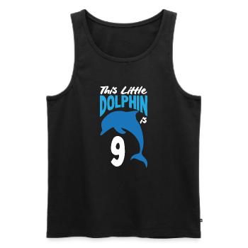 This little dolphin is 9 9th birthday - Men's Premium Organic Tank Top - black - Front - Michal (187cm)