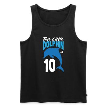 This little dolphin is 10 10th birthday - Men's Premium Organic Tank Top - black - Front - AI Model Male 178 light (178cm)
