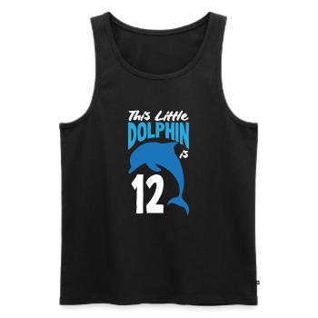 This little dolphin is 12 12th birthday - Men's Premium Organic Tank Top - black - Front - AI Model Male 178 light (178cm)