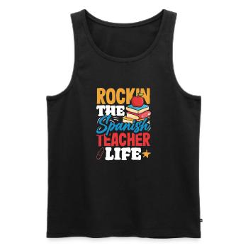 Lustiges Lehrer Lehrerinnen Geschenk - Männer Premium Bio Tank Top - Schwarz - Vorne - Michal (187cm)