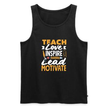 Funny Teacher Teacher Gift - Men's Premium Organic Tank Top - black - Front - Michal (187cm)