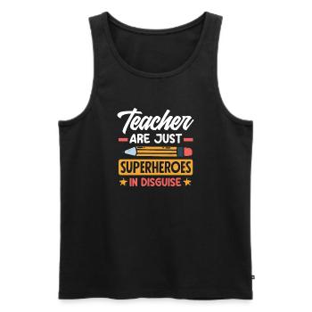 Lustiges Lehrer Lehrerinnen Geschenk - Männer Premium Bio Tank Top - Schwarz - Vorne - AI Model Male 178 light (178cm)