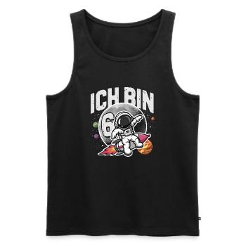 6th Birthday Boys 6 Years Astronaut Birthday - Men's Premium Organic Tank Top - black - Front - Michal (187cm)