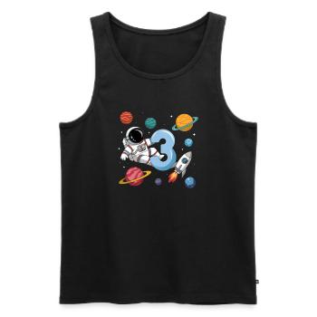 3rd Birthday Boys 3 Years Astronaut Birthday - Men's Premium Organic Tank Top - black - Front - Michal (187cm)