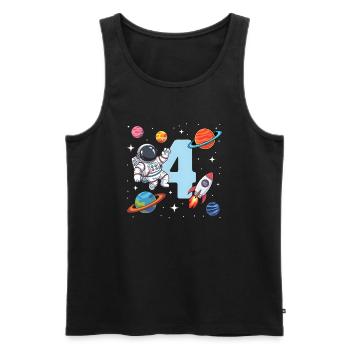 4ème anniversaire garçons 4 ans astronaute anniversaire - Débardeur bio Premium Homme - noir - Devant - Michal (187cm)