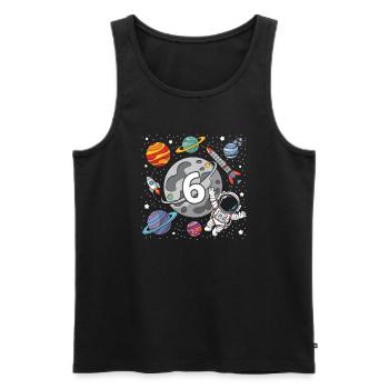 6th Birthday Boys 6 Years Astronaut Birthday - Men's Premium Organic Tank Top - black - Front - Michal (187cm)