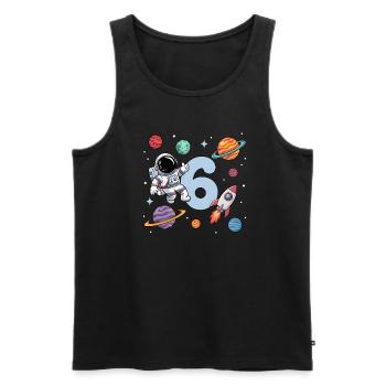 6th Birthday Boys 6 Years Astronaut Birthday - Men's Premium Organic Tank Top - black - Front - Michal (187cm)