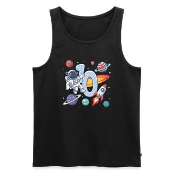10. Geburtstag Jungen Astronaut Geburtstag - Männer Premium Bio Tank Top - Schwarz - Vorne - Michal (187cm)