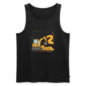 2. Geburtstag Junge 2 Jahre Bagger Baustelle - Männer Premium Bio Tank Top - Schwarz - Vorne - Michal (187cm)