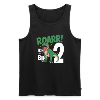 2. Geburtstag 2 Jahre Dino Dinosaurier Fan - Männer Premium Bio Tank Top - Schwarz - Vorne - Michal (187cm)