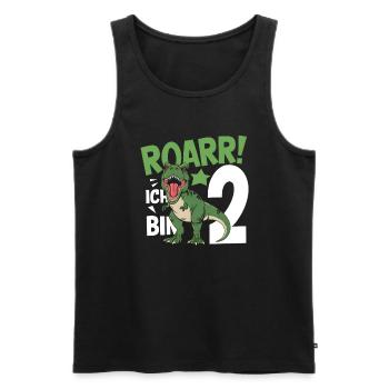 2. Geburtstag 2 Jahre Dino Dinosaurier Fan - Männer Premium Bio Tank Top - Schwarz - Vorne - Michal (187cm)