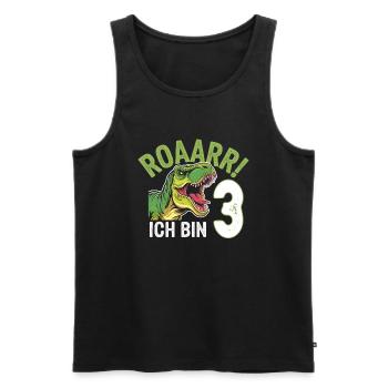 3ème anniversaire 3 ans Dino Dinosaur Fan - Débardeur bio Premium Homme - noir - Devant - Michal (187cm)