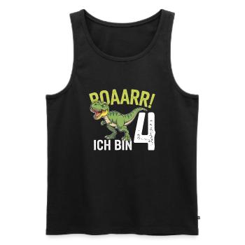 4ème anniversaire 4 ans Dino Dinosaur Fan - Débardeur bio Premium Homme - noir - Devant - Michal (187cm)