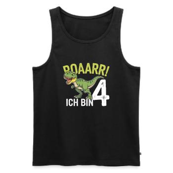 4ème anniversaire 4 ans Dino Dinosaur Fan - Débardeur bio Premium Homme - noir - Devant - Michal (187cm)