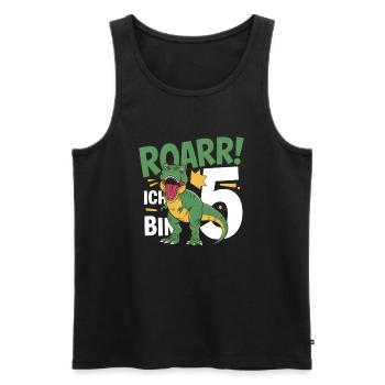 5. Geburtstag 5 Jahre Dino Dinosaurier Fan - Männer Premium Bio Tank Top - Schwarz - Vorne - AI Model Male 178 light (178cm)