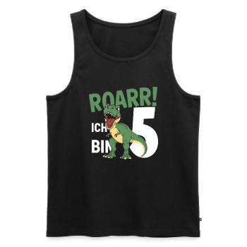 5. Geburtstag 5 Jahre Dino Dinosaurier Fan - Männer Premium Bio Tank Top - Schwarz - Vorne - AI Model Male 178 light (178cm)