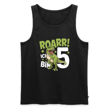 5th Birthday 5 Years Dino Dinosaur Fan - Men's Premium Organic Tank Top - black - Front - Michal (187cm)