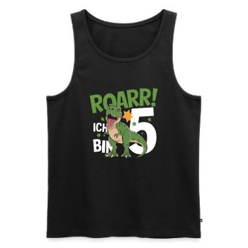 5. Geburtstag 5 Jahre Dino Dinosaurier Fan - Männer Premium Bio Tank Top - Schwarz - Vorne - AI Model Male 178 light (178cm)