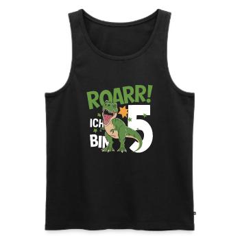 5. Geburtstag 5 Jahre Dino Dinosaurier Fan - Männer Premium Bio Tank Top - Schwarz - Vorne - AI Model Male 178 light (178cm)